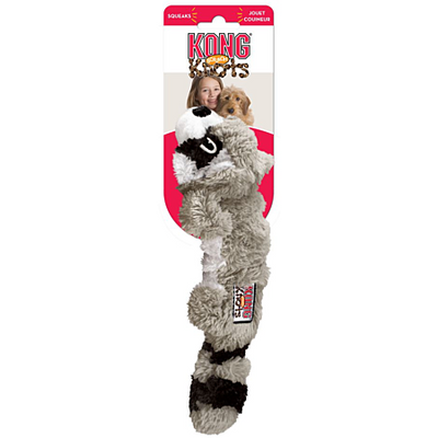 KONG Scrunch Knots Raton Laveur M/L Jouet Peluche pour Chien avec Corde Nouée et Squeaker