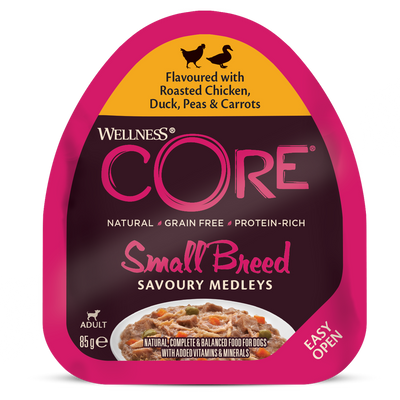 WELLNESS CORE Chien Savoury Medley Nourriture humide Canard Poulet Légumes 6x85g