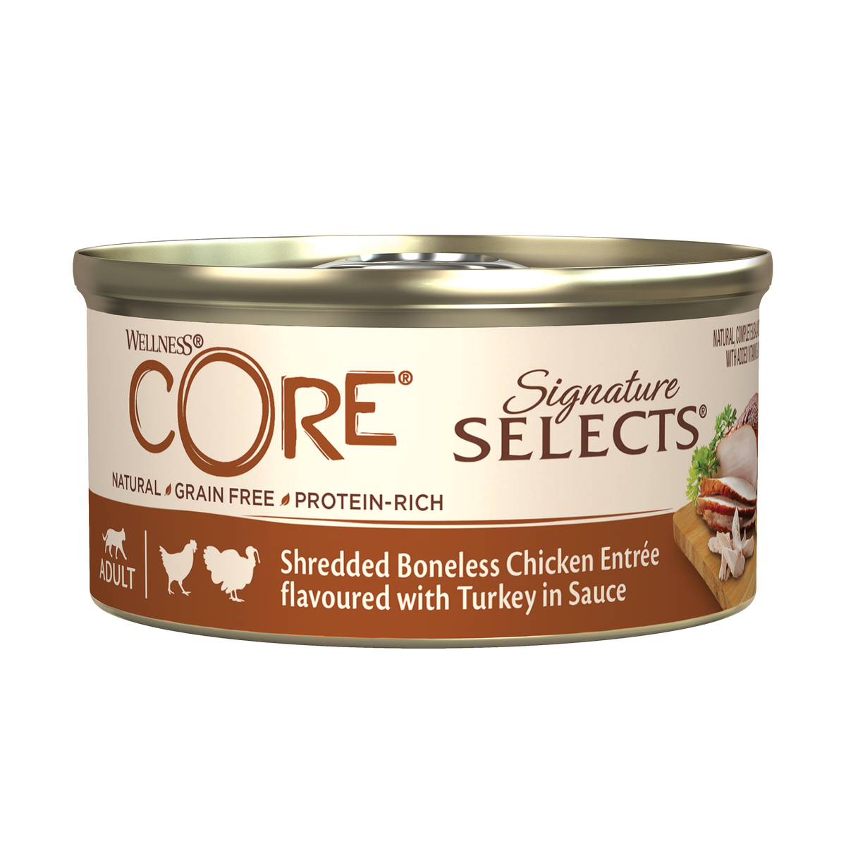 WELLNESS CORE Signature Selects Nourriture humide pour chat Poulet Dinde 79g