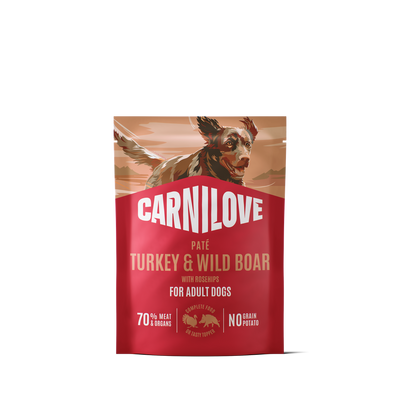 Carnilove pochon de pâtée pour chien adulte dinde et sanglier aux cynorrhodons 300 g