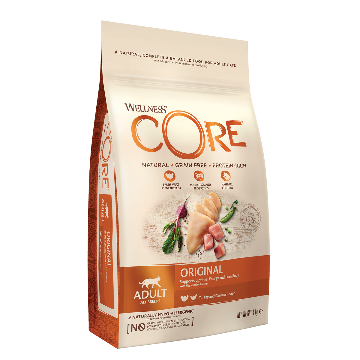 WELLNESS CORE Adult Original Croquettes Chat Dinde Poulet 4kg