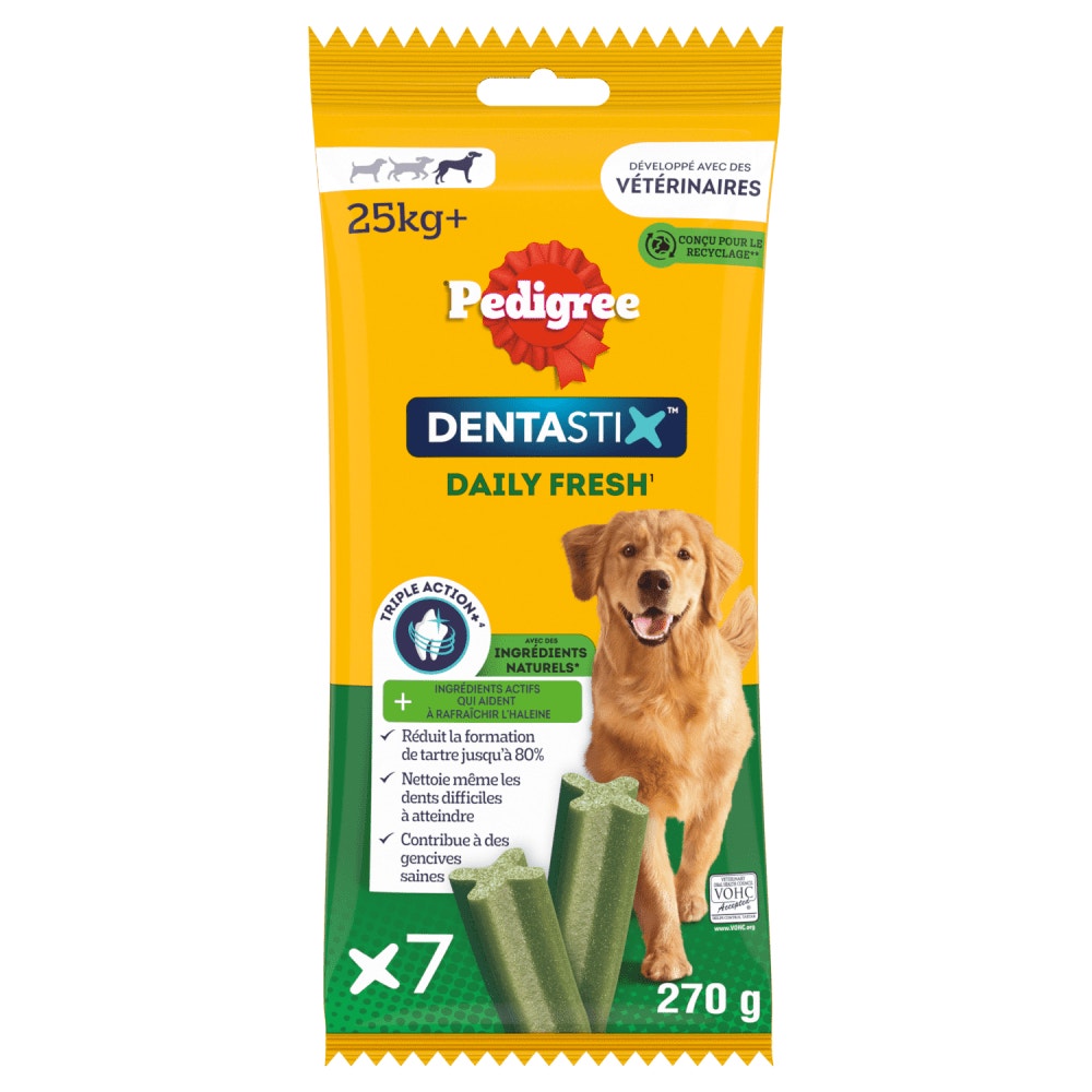 PEDIGREE DENTASTIX Fresh Bâtonnets Hygiène Bucco-Dentaire pour Grand Chien 28 x 38,6 g