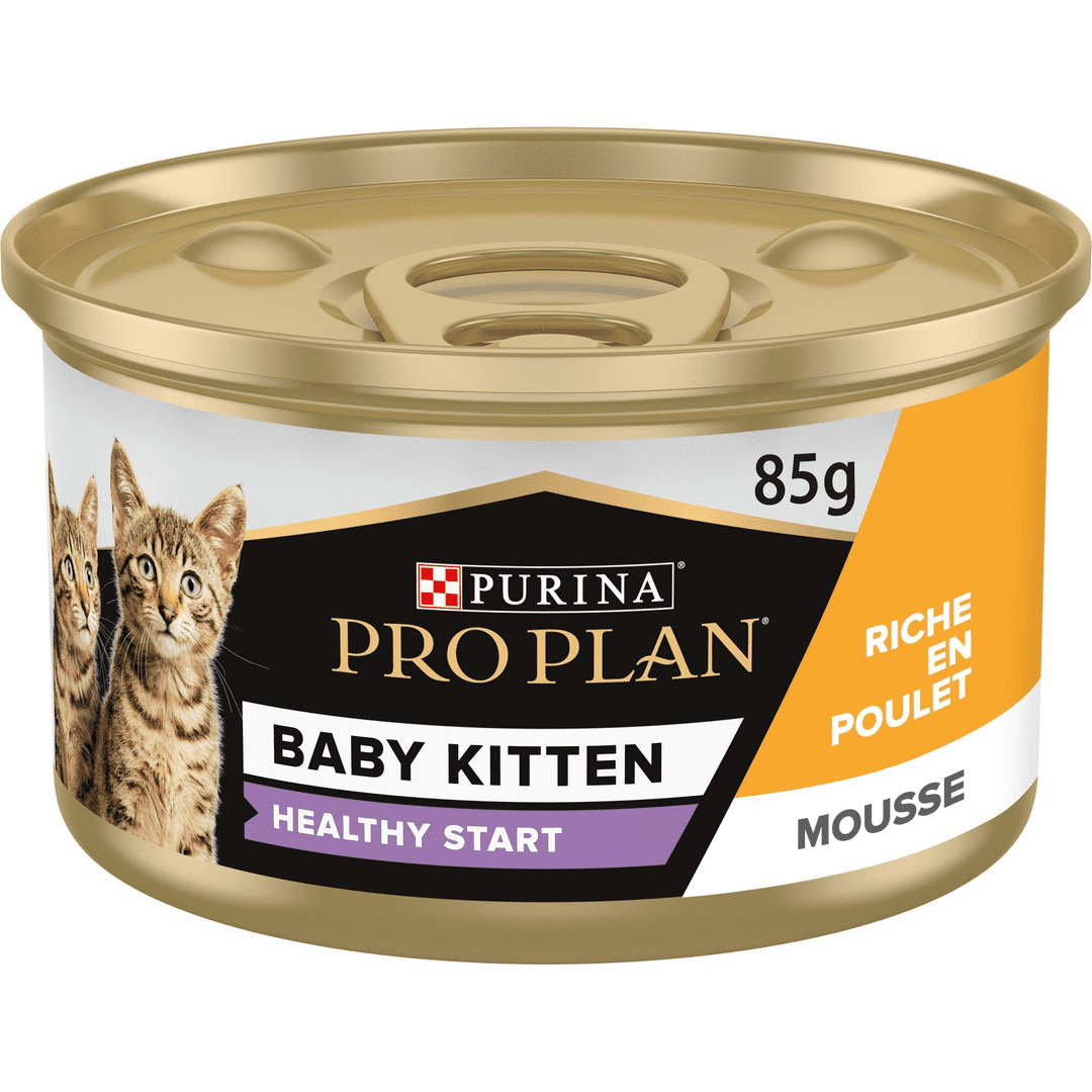 PURINA PRO PLAN Baby Kitten Healthy Start Mousse Riche en Poulet pour Chaton Boîte 85g