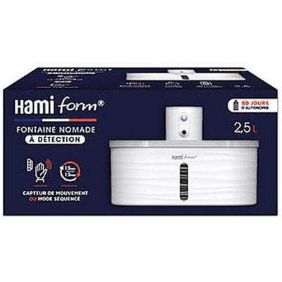 HAMIFORM Fontaine Nomade 2,5L Fontaine à Eau Automatique Chats et Petits Chiens Batterie 80 jours