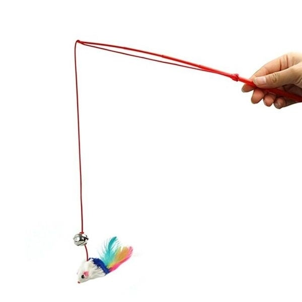 LAROY Canne à Pêche Nature pour Chats avec Herbe à Chat Naturelle