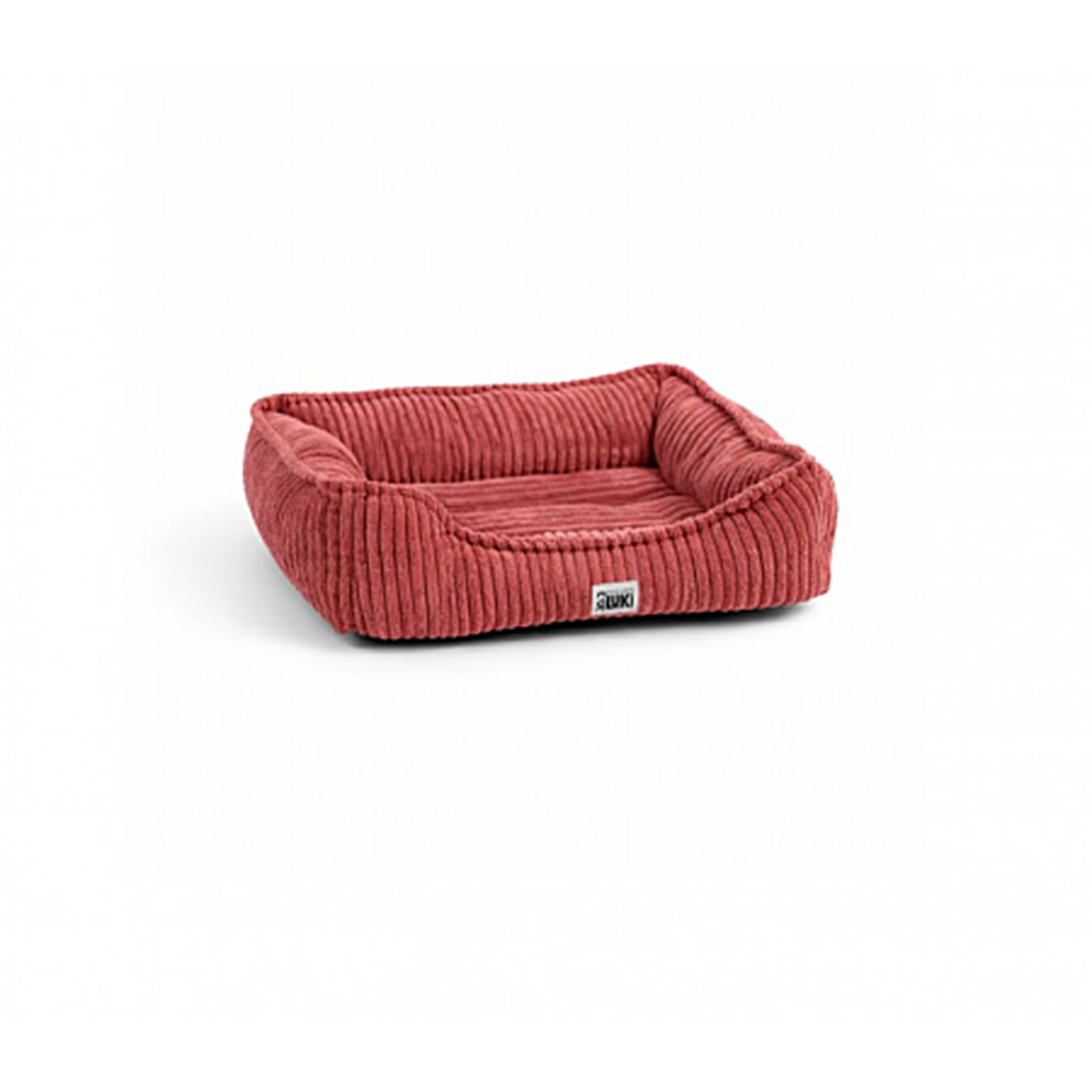 ZOOMALIN Panier rectangulaire antiderapant velours cotele vieux rose 65x45x20cm