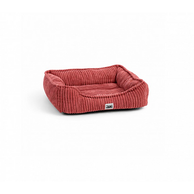 ZOOMALIN Panier rectangulaire antiderapant velours cotele vieux rose 65x45x20cm