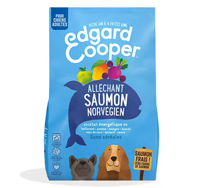 EDGARD & COOPER Croquettes Sans Céréales au Saumon Frais pour Chien Adulte 12kg