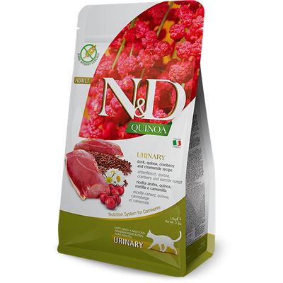 FARMINA N&D Quinoa Urinary Canard Croquettes pour Chat Adulte 1,5kg