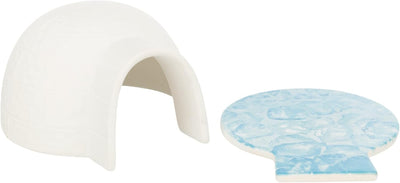 TRIXIE Igloo avec Plateau Rafraîchissant pour Hamster et Souris Céramique Blanc 13x9x15cm