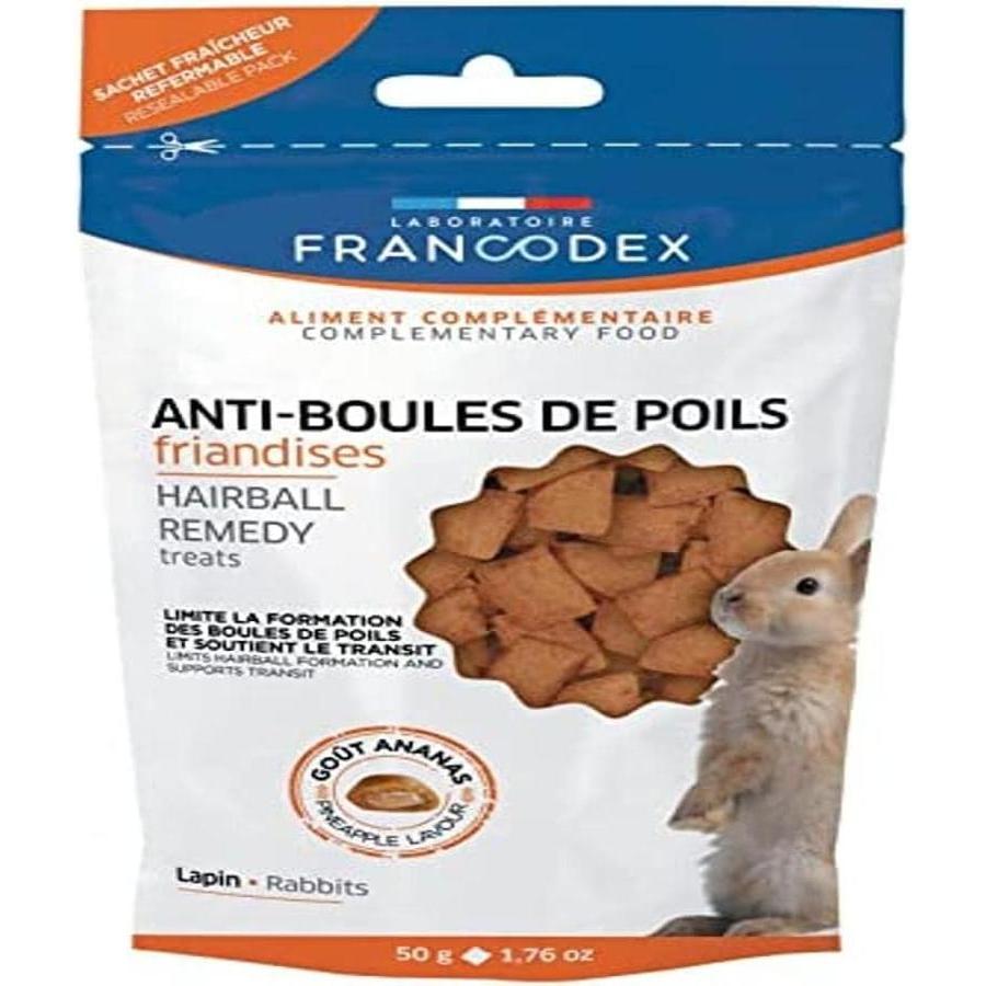 FRANCODEX Friandises Anti-Boules de Poils Lapin 6x50g