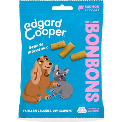 EDGARD COOPER Bonbons Bien Joué Saumon et Poulet Sans Céréales Chien Adulte 50g