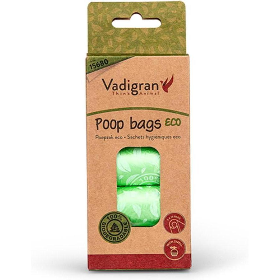 VADIGRAN Sachets Hygiéniques Biodégradables Verts pour Chien 10 Rouleaux x 15 Sacs
