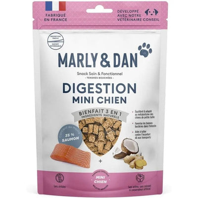 MARLY ET DAN Tendres bouchées Digestion Mini Chien Saumon Sans Céréales 50g