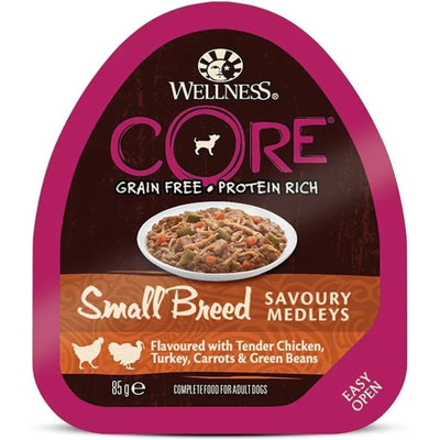 WELLNESS CORE Chien Savoury Medley Poulet Dinde Légumes 85g