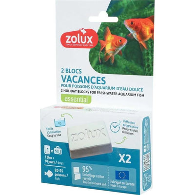 ZOLUX Blocs Vacances x2 Nourriture Poissons d'Aquarium 2 x 14 Jours
