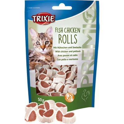 TRIXIE Premio Fish Chicken Rolls Friandises pour Chats 50g