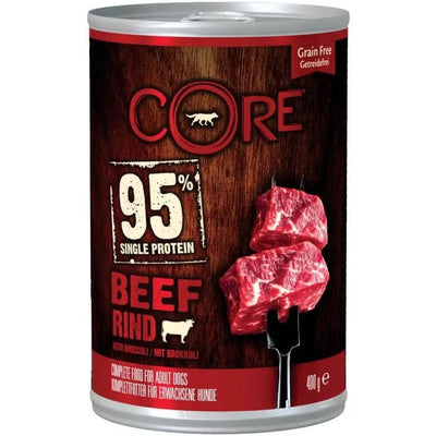 WELLNESS CORE Chien 95% Meat Nourriture humide Boeuf/Légumes 400g