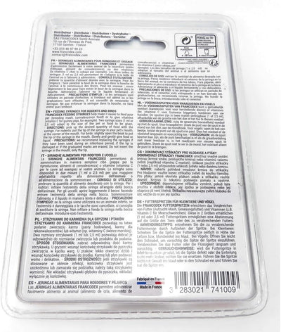 FRANCODEX Seringues Alimentaires pour Oiseaux et Rongeurs 2 Tailles 1ml et 2,5ml