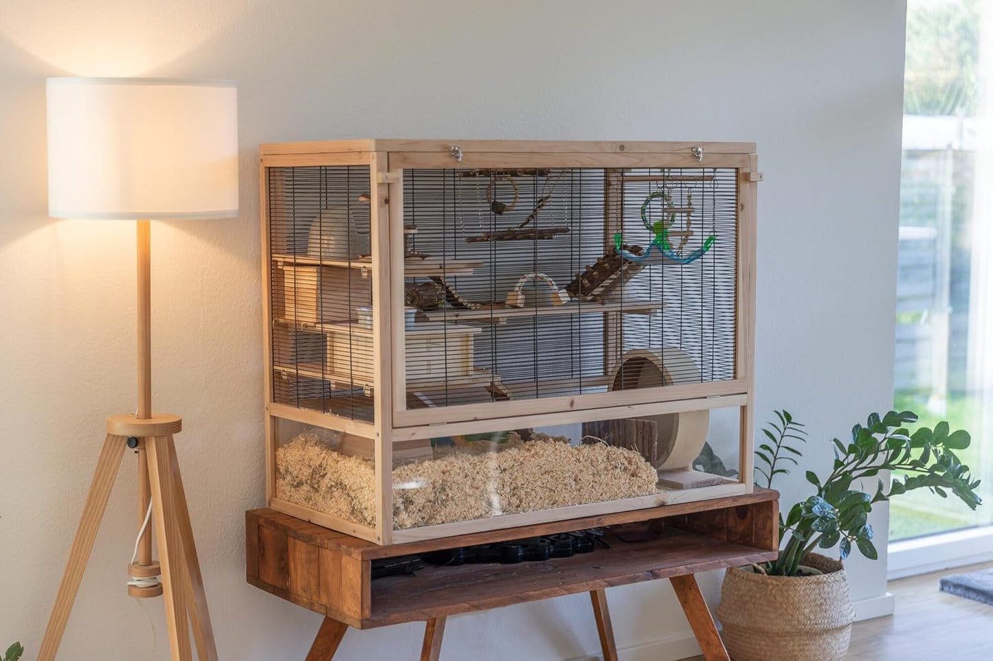 TRIXIE Roue d'exercice pour hamster en bois et liège 28 cm