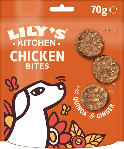LILY'S KITCHEN Bouchées pour Chien Poulet Quinoa Gingembre Sans Céréales 70g