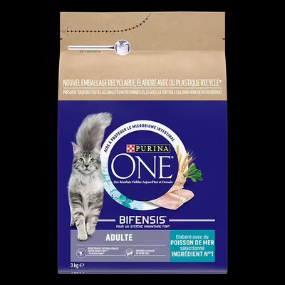 PURINA ONE Adulte Poisson de Mer et Céréales Complètes 3kg