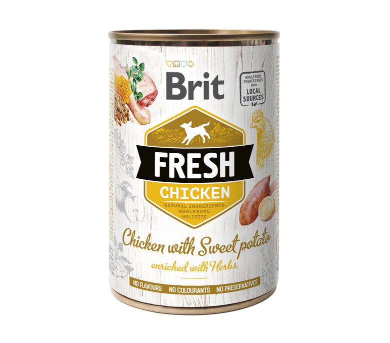 BRIT Adult Poulet & Patate Douce Pâtée pour Chiens Adultes 400g