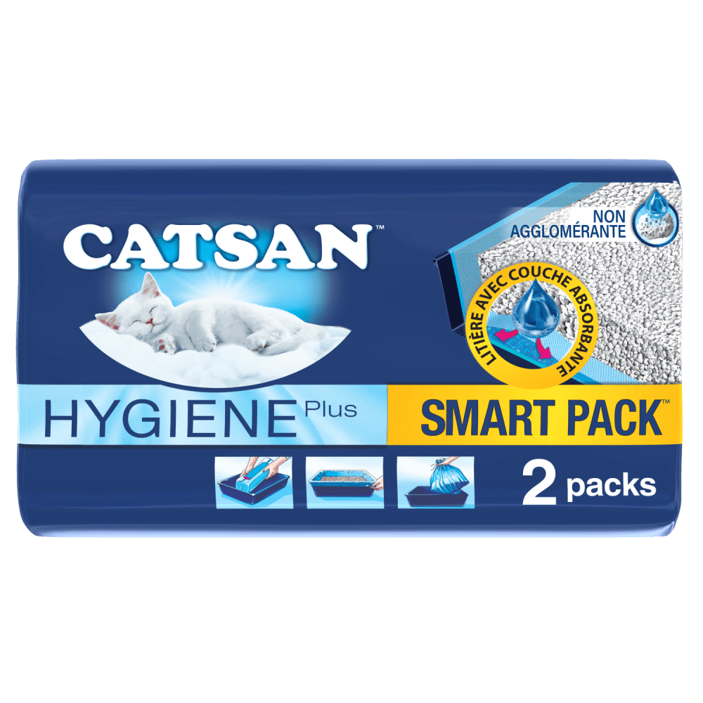 CATSAN Smart Pack Litière Prête à Poser pour Chat 2 x 4 L