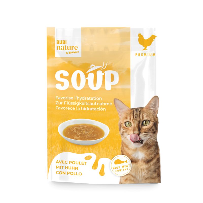 BUBI NATURE Soupe au Poulet 50g - Complément Hydratant pour Chat