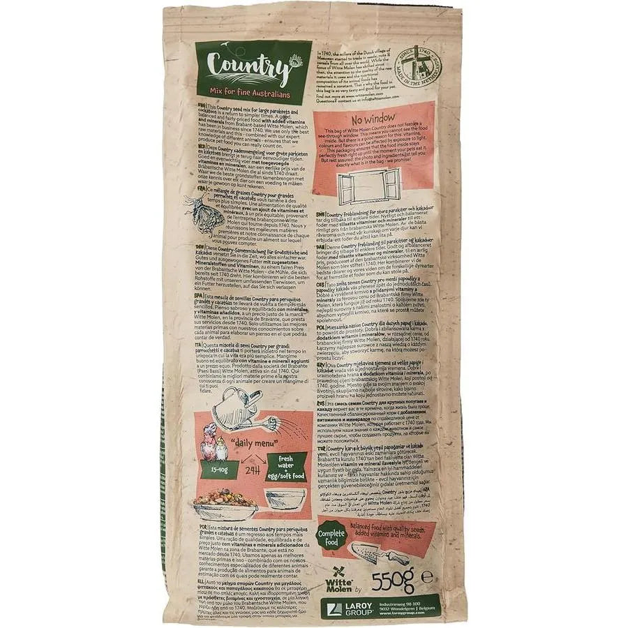 WITTE MOLEN Country Grande Perruche Aliment Complet 550g