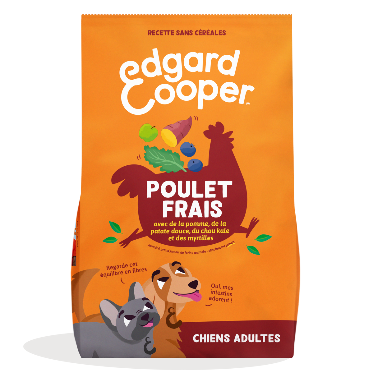 EDGARD & COOPER Croquettes Sans Céréales Poulet Frais pour Chien Adulte 2,5kg