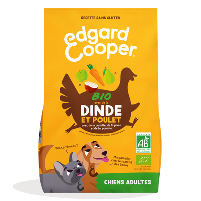 EDGARD & COOPER Croquettes Bio Chien Adulte Dinde & Poulet Biologiques 2,5 kg