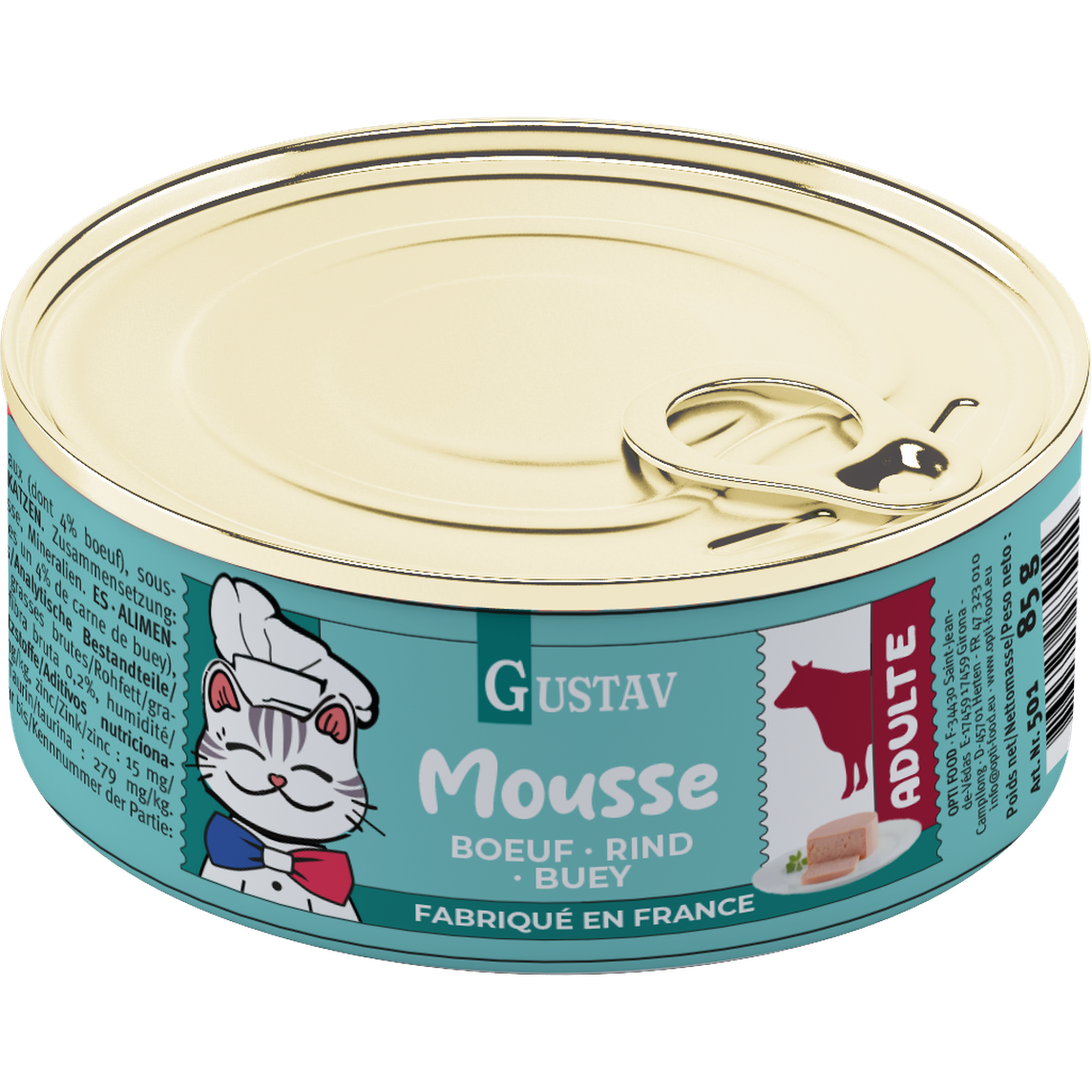 GUSTAV Mousse Chat, boeuf