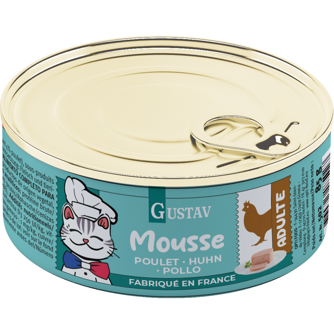 GUSTAV Mousse Chat, poulet