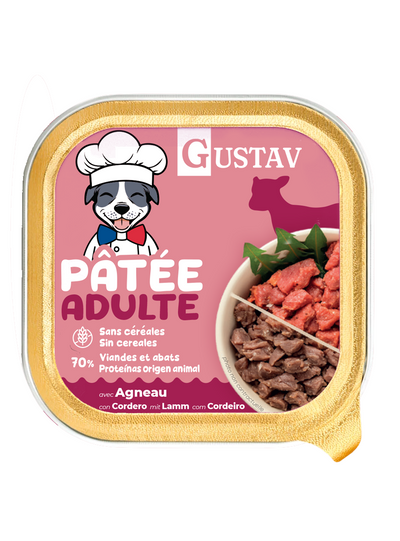 GUSTAV Pâtée Chien Adulte Agneau 150g