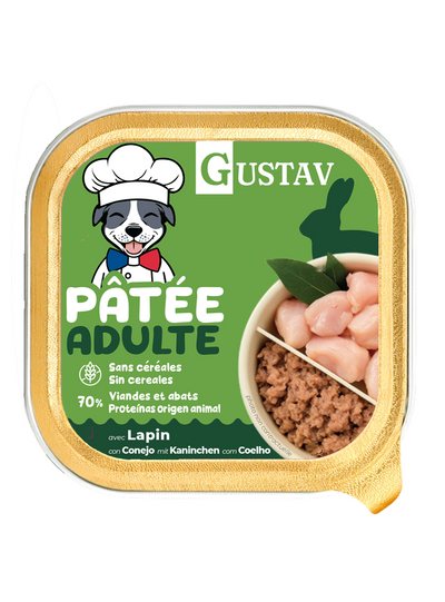 GUSTAV Pâtée Chien Adulte au Lapin 150g