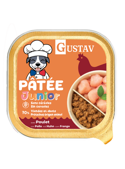 GUSTAV Pâtée Chien Junior Poulet 150g