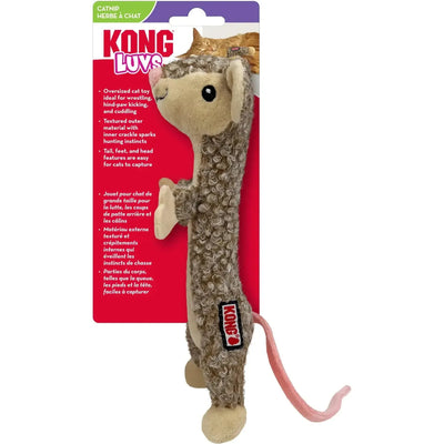 KONG Cat Luvs Mouse Jouet pour chat peluche texturée avec catnip et bruit crépitant 23x6,5x5 cm