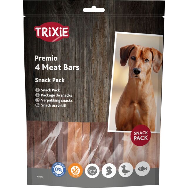 TRIXIE 4 Meat Bars Assortiment de friandises 4 × 100 g