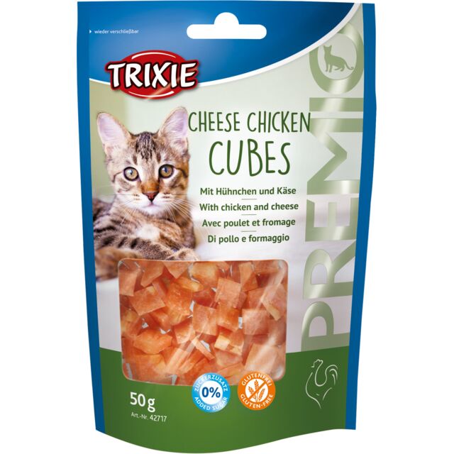 TRIXIE Premio Cubes à la poitrine de poulet et au fromage 50 g