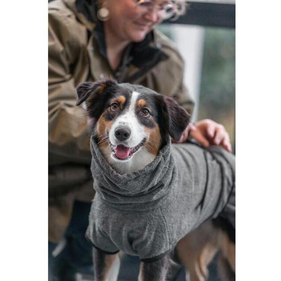 TRIXIE Peignoir de bain pour chien Tissu éponge Gris Taille M 50cm