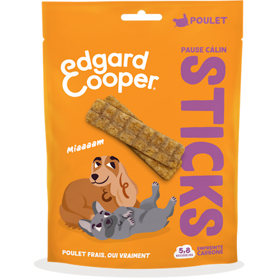 EDGARD COOPER Sticks Pause Câlin Poulet Sans Céréales Chien Adulte 75g