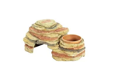 3 IN 1 FEEDING DISHES HIDE OUT 28x16.5x13cm REPTIZOO