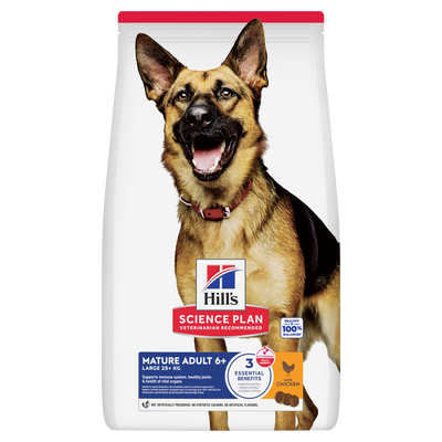 HILL'S Science Plan Mature Adult 6+ Large Breed Croquettes pour chien mature grande race au poulet 18 kg