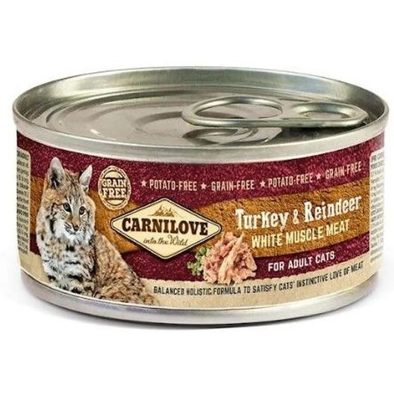 CARNILOVE Pâtée pour Chat Adulte Dinde & Renne Sans Céréales 100g