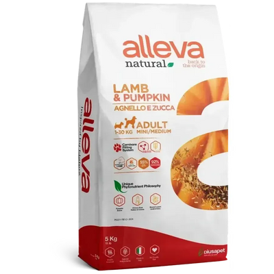 Alleva Natural Agneau & Potiron chien adulte mini/medium