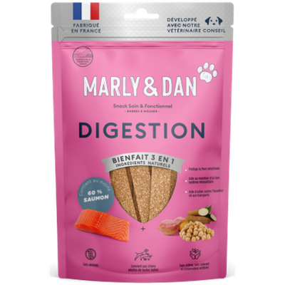 MARLY ET DAN Barres à mâcher Digestion Chien 80g