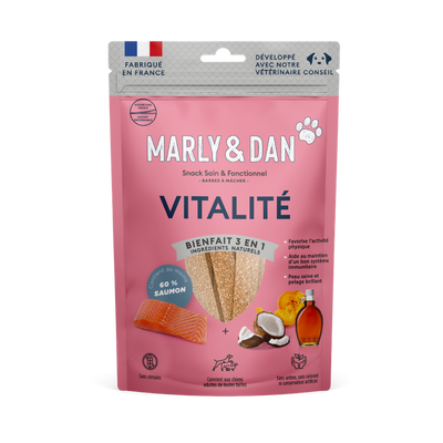 MARLY ET DAN Barres à mâcher Vitalité Chien Saumon