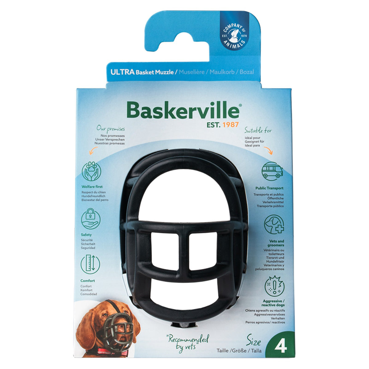 BASKERVILLE Ultra Muzzle Muselière pour Chien Taille 4