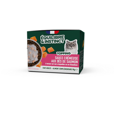 EQUILIBRE & INSTINCT Sauce crémeuse au dés de saumon Chat Adulte 90g